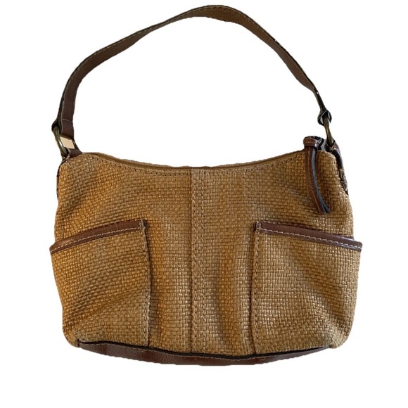 Fossil Handbags - Fossil Genuine Classic 1954 Shoulder Bag Purse Brown Woven Hobo Striped Lining!